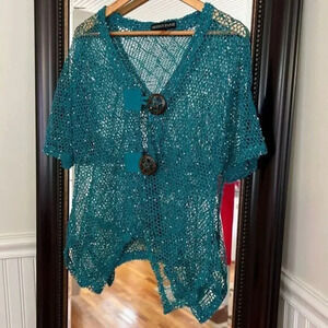 MISTROR IMAGE KNIT 2 Button Cardigan Size‎ Medium Swim Coverup